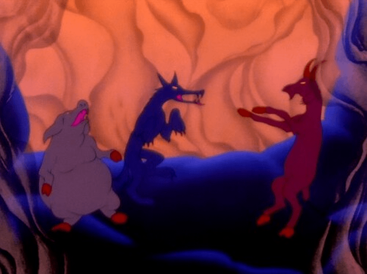 Walt-Disney-Psychedelic-Scenes-devil-bald-mountain-demons-3 Psychedelic Disney Fantasia Scenes Demon wolf