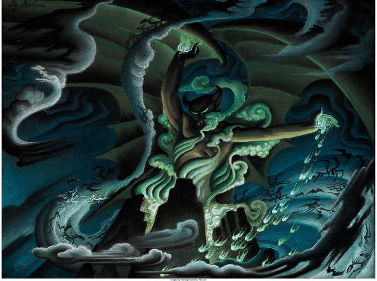 Walt-Disney-Psychedelic-Scenes-night-on-bald-mountain-Devil-1 Psychedelic Disney Fantasia Scenes night on bald mountain Devil