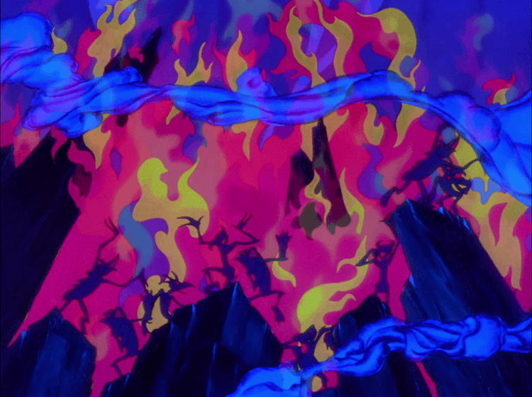 Walt-Disney-Psychedelic-Scenes-night-on-bald-mountain-ave-maria-169 Psychedelic Disney Fantasia Scenes night on bald mountain fire