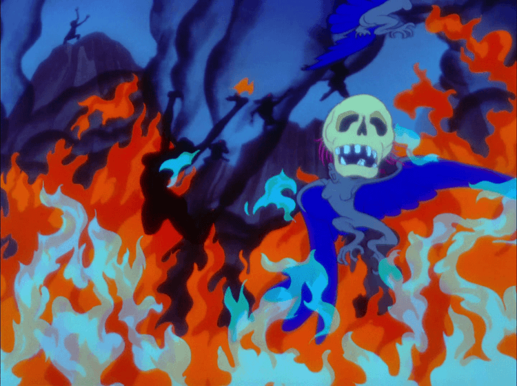 Walt-Disney-Psychedelic-Scenes-night-on-bald-mountain-ave-maria-178 Psychedelic Disney Fantasia Scenes night on bald mountain skull flames