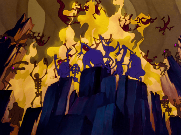 Psychedelic Disney Fantasia Scenes night on bald mountain